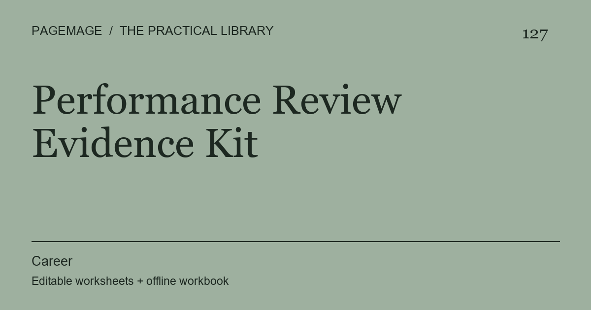 Performance Review Evidence Kit digital product cover