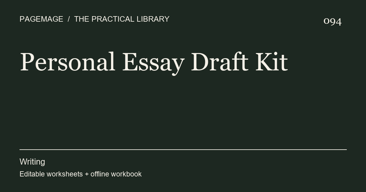 Personal Essay Draft Kit digital product cover