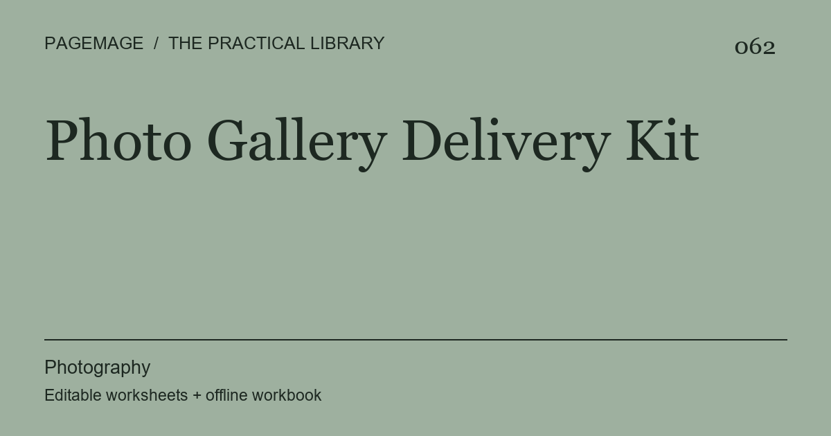 Photo Gallery Delivery Kit digital product cover