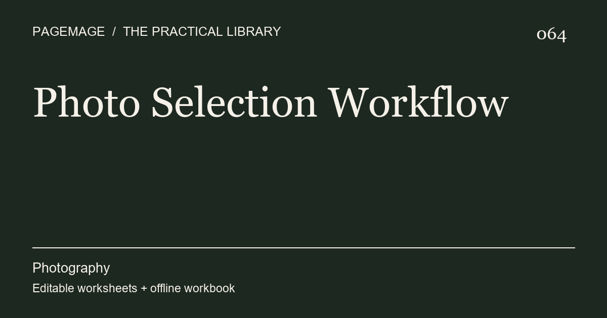 Photo Selection Workflow digital product cover