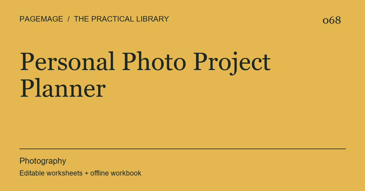 Personal Photo Project Planner digital product cover