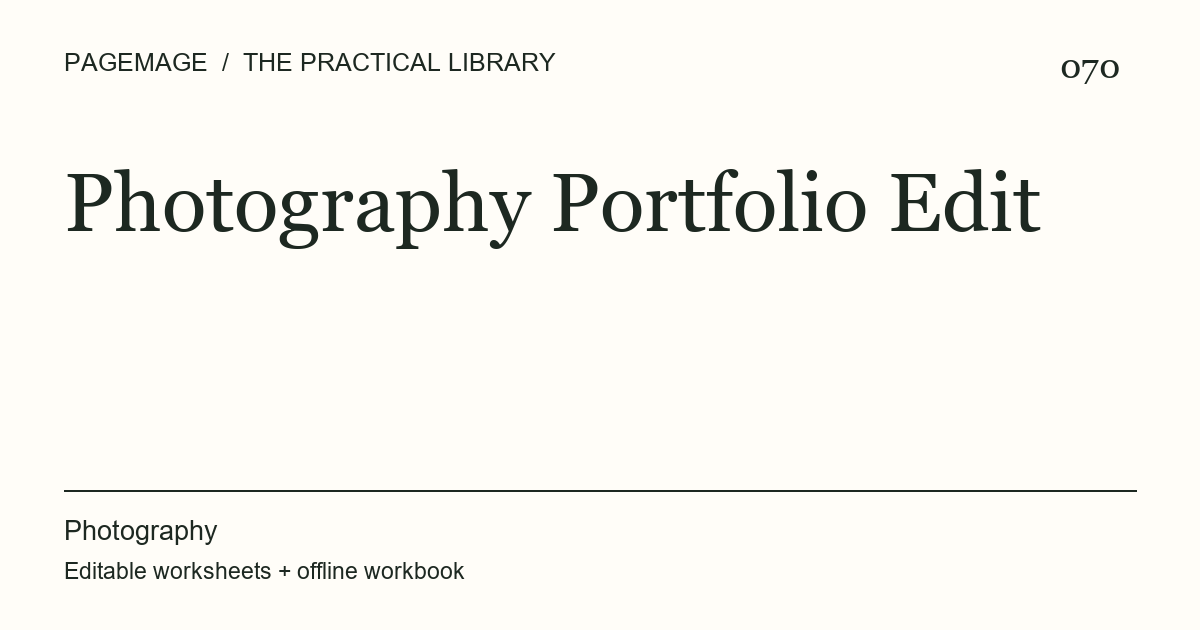 Photography Portfolio Edit digital product cover