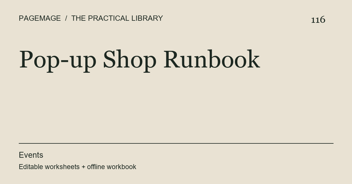 Pop-up Shop Runbook digital product cover