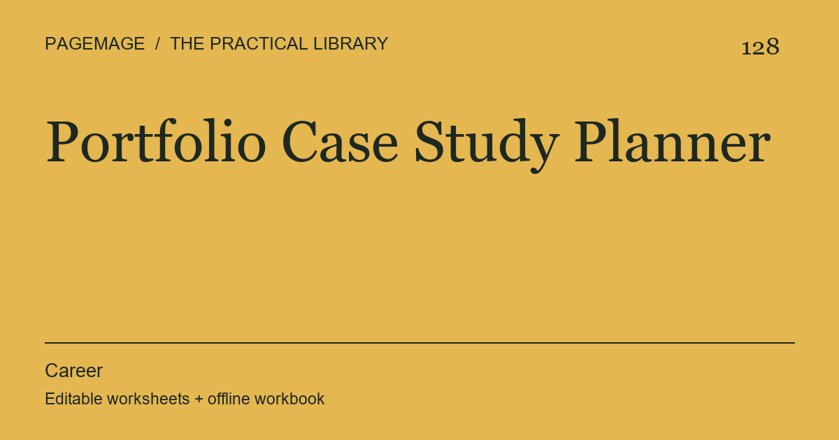 Portfolio Case Study Planner digital product cover