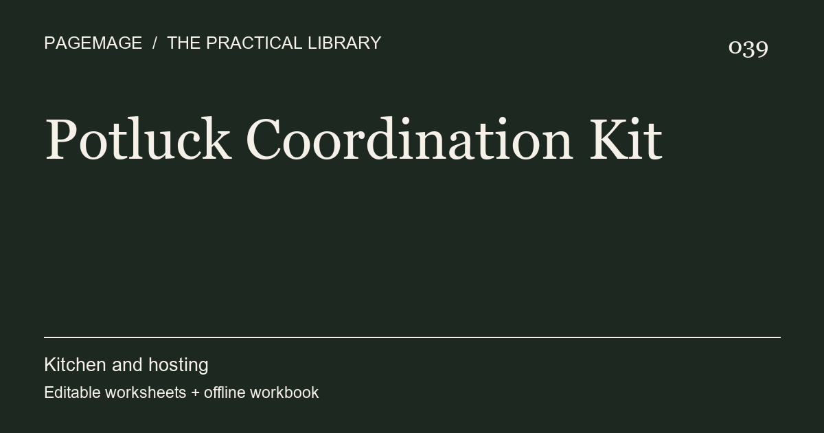 Potluck Coordination Kit digital product cover