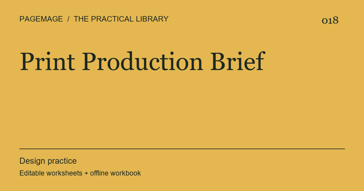 Print Production Brief digital product cover