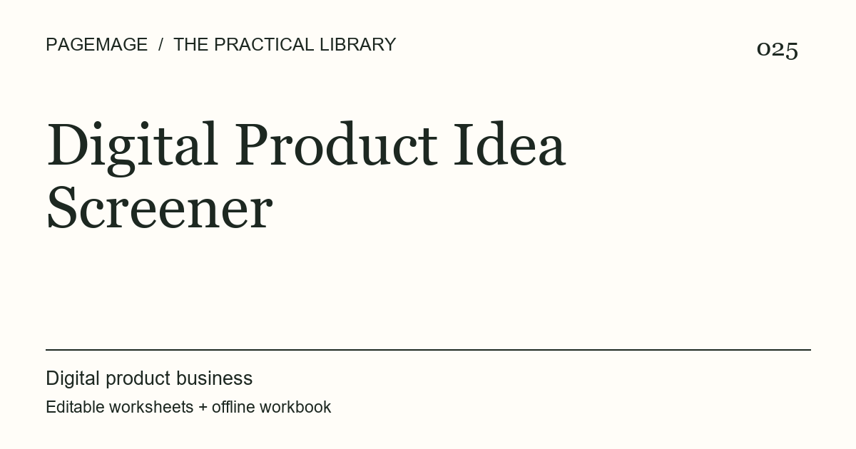 Digital Product Idea Screener digital product cover