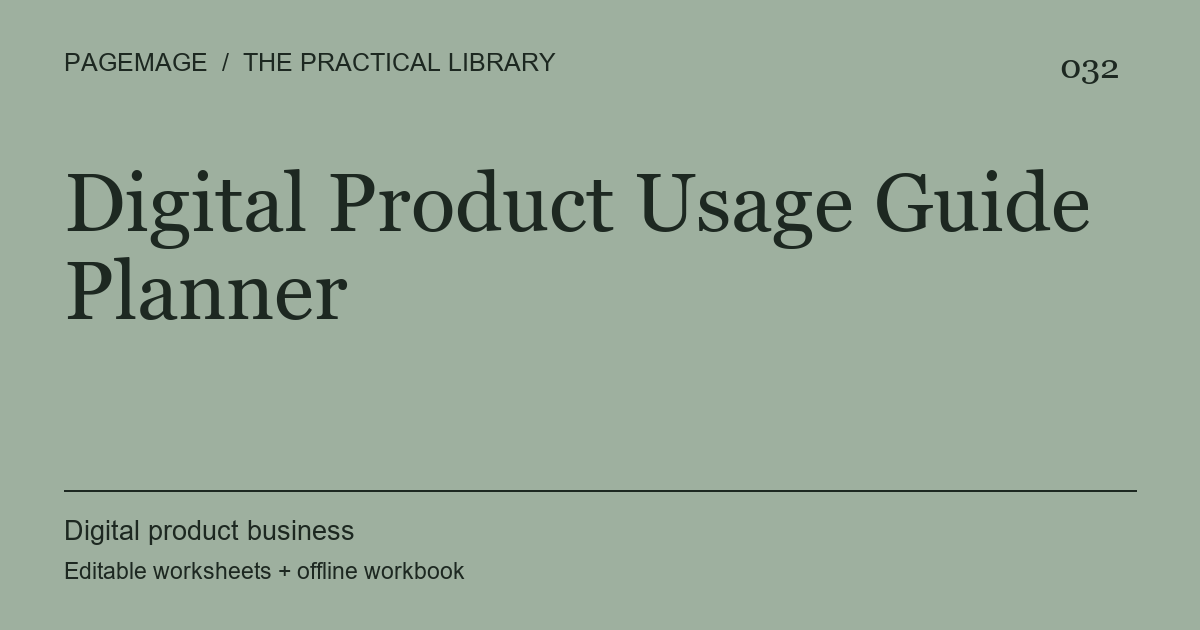 Digital Product Usage Guide Planner digital product cover