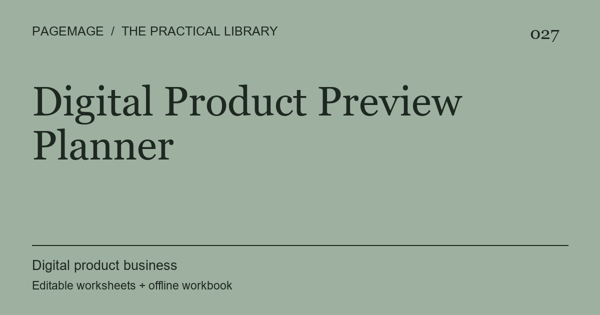 Digital Product Preview Planner digital product cover