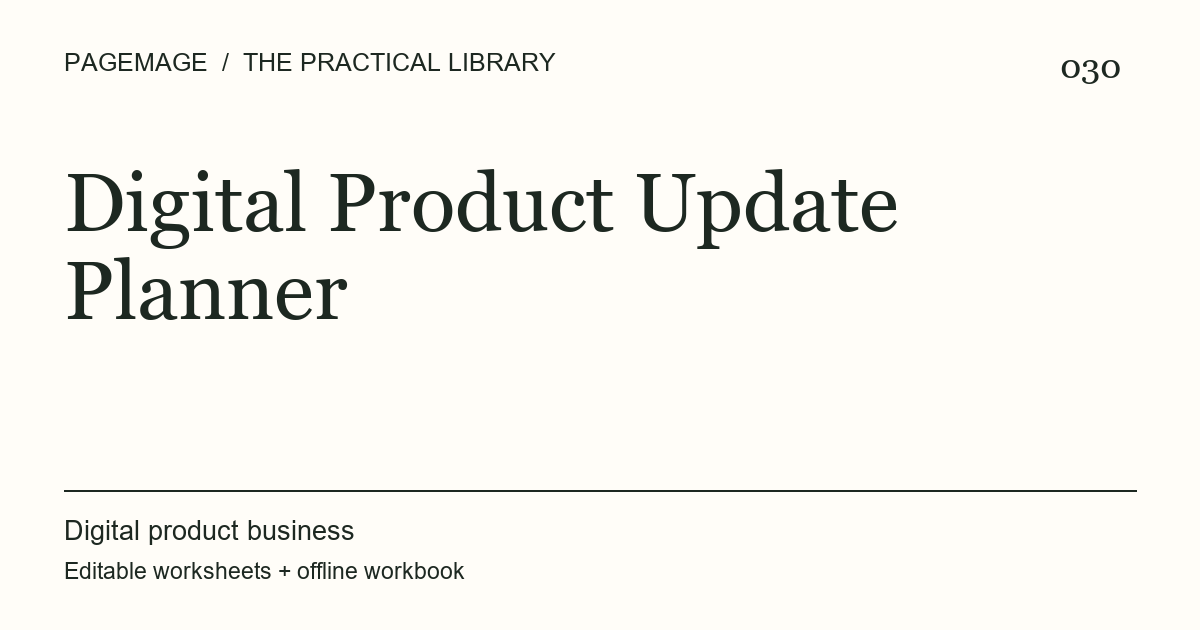 Digital Product Update Planner digital product cover