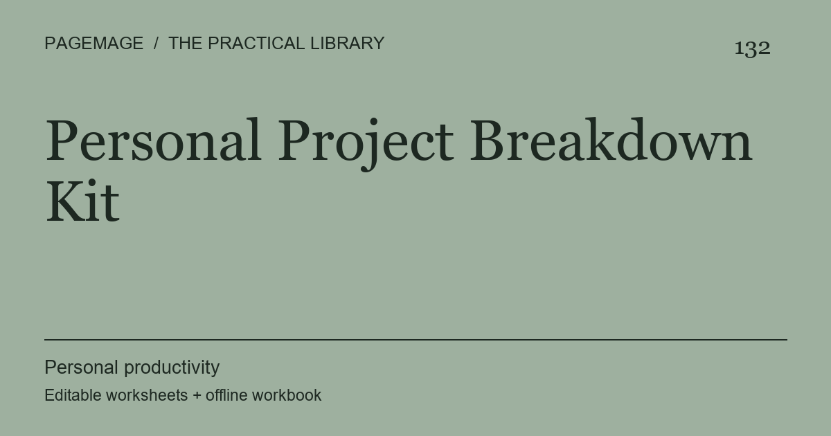 Personal Project Breakdown Kit digital product cover