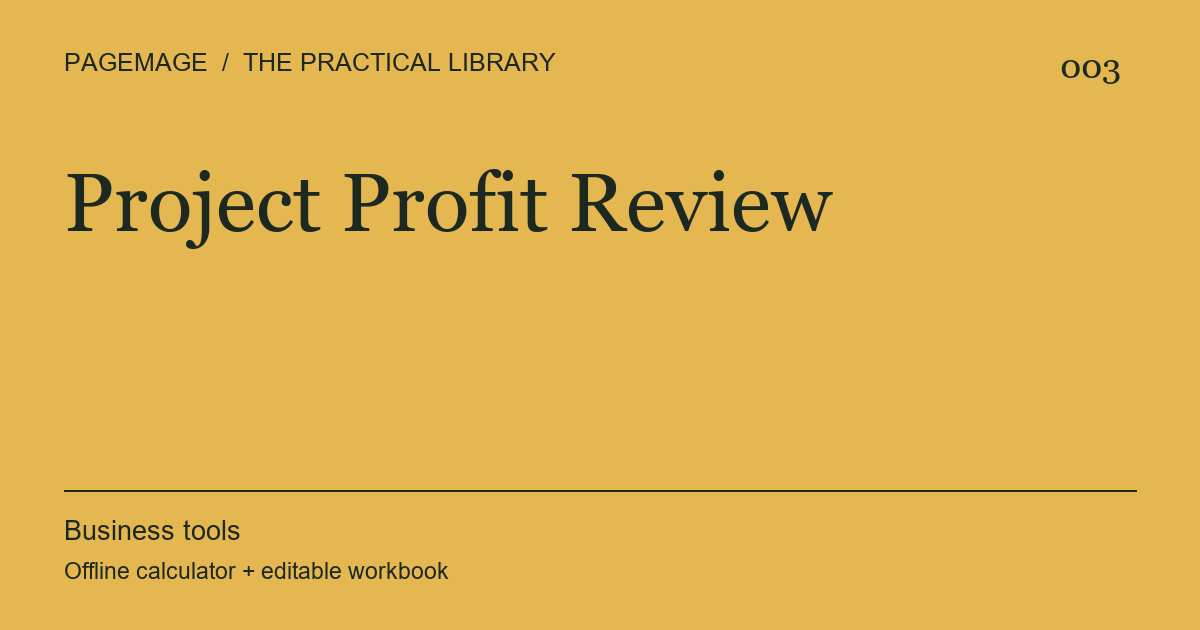Project Profit Review digital product cover