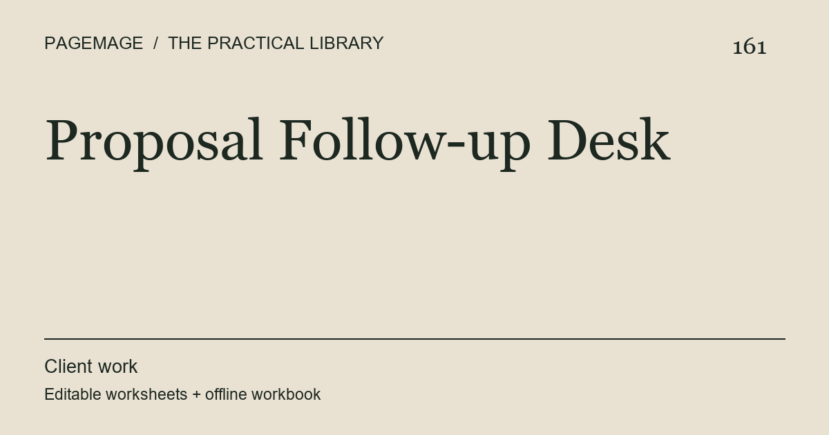 Proposal Follow-up Desk digital product cover