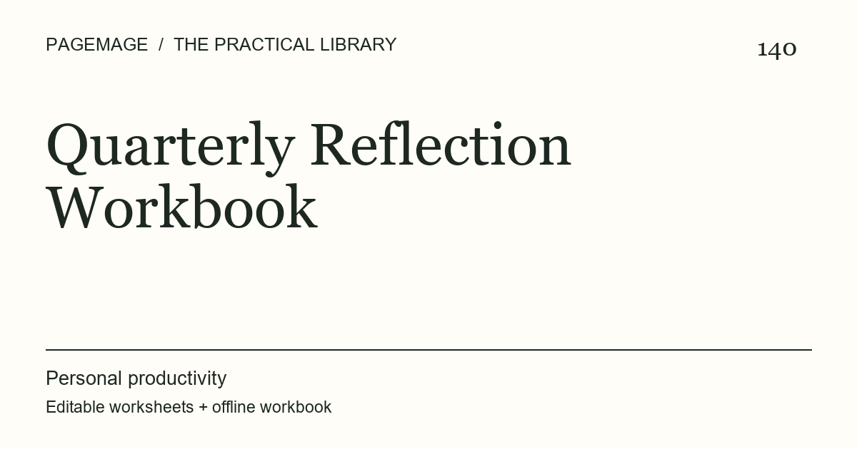 Quarterly Reflection Workbook digital product cover