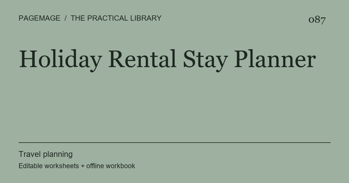 Holiday Rental Stay Planner digital product cover