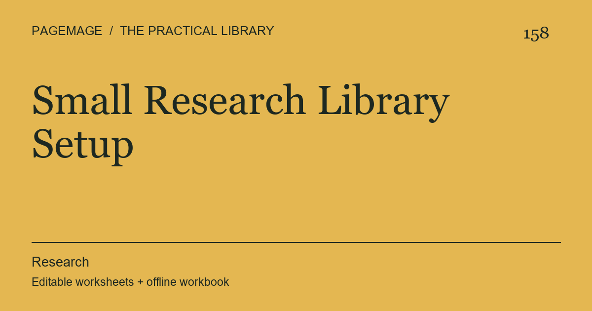 Small Research Library Setup digital product cover