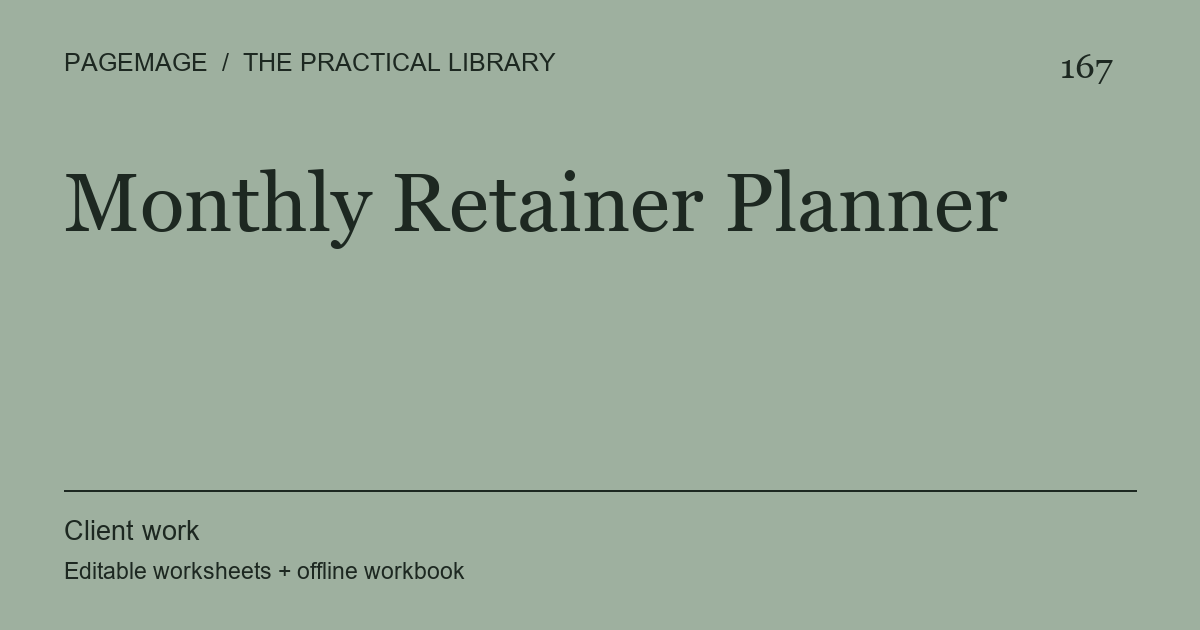 Monthly Retainer Planner digital product cover