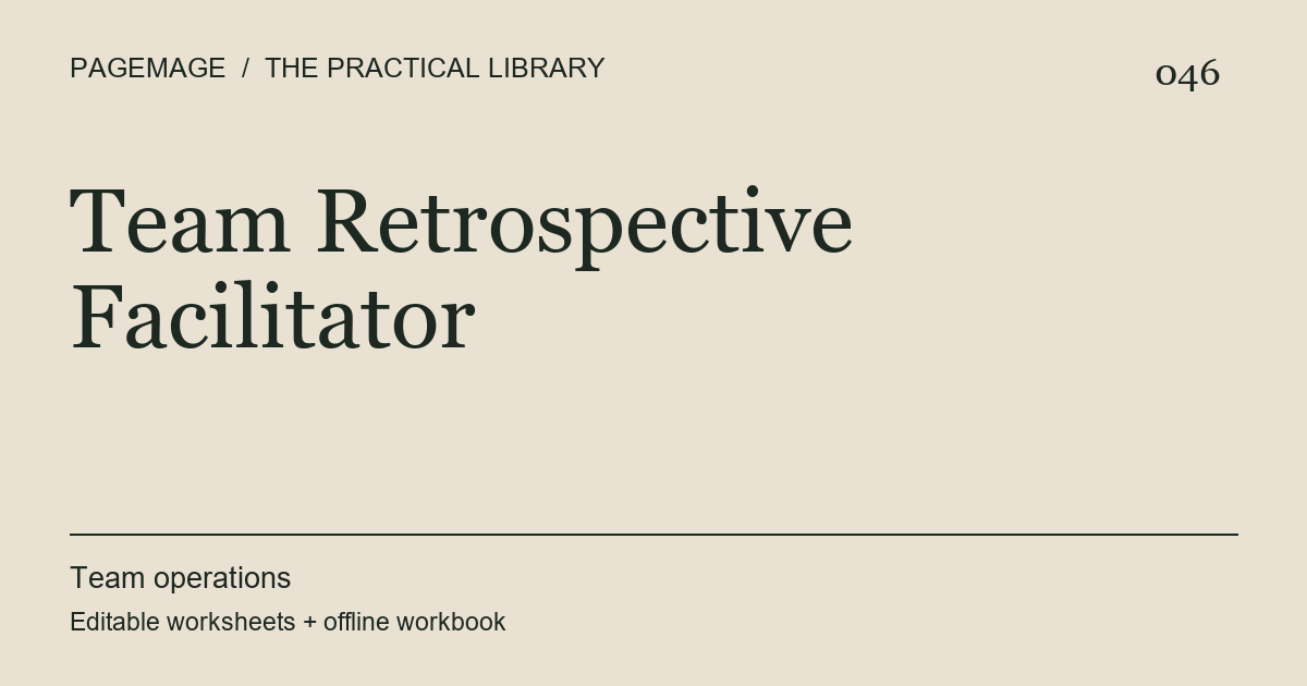 Team Retrospective Facilitator digital product cover