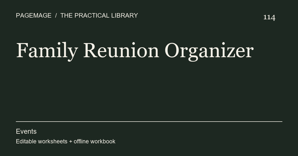 Family Reunion Organizer digital product cover