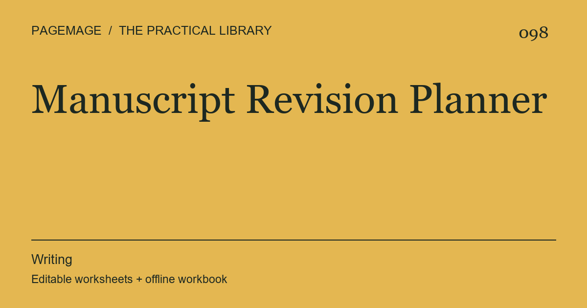 Manuscript Revision Planner digital product cover