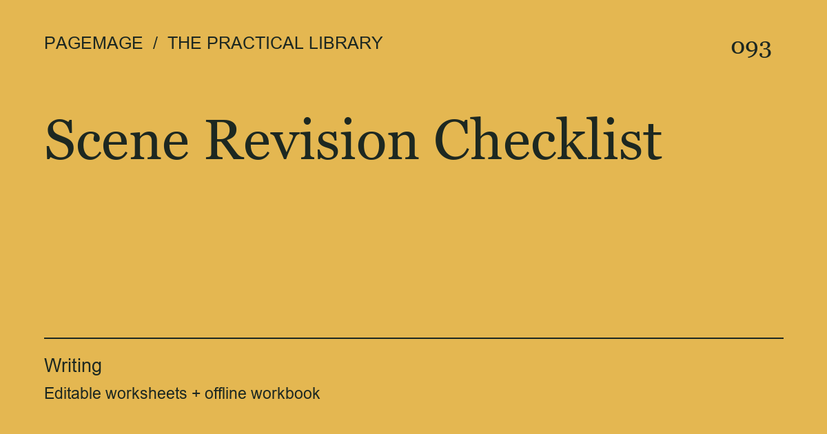Scene Revision Checklist digital product cover