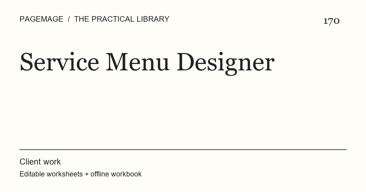 Service Menu Designer digital product cover