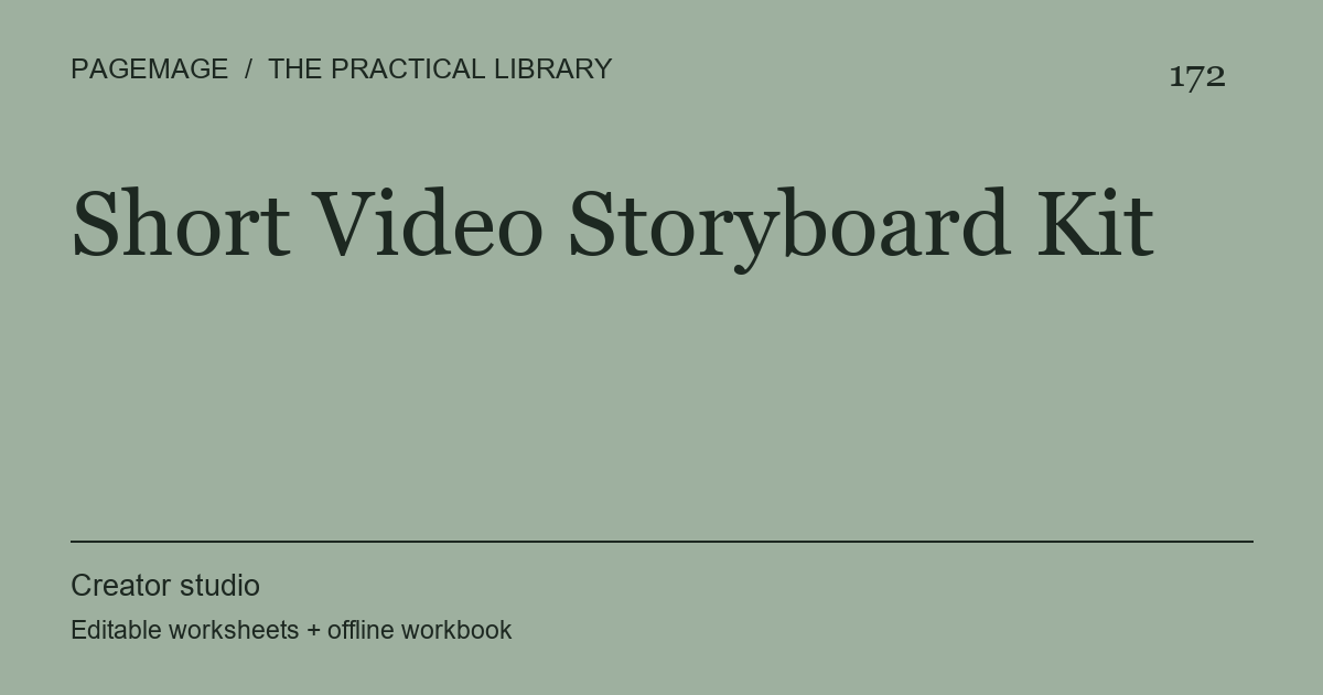 Short Video Storyboard Kit digital product cover