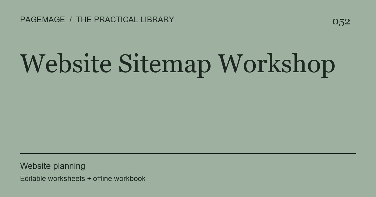 Website Sitemap Workshop digital product cover