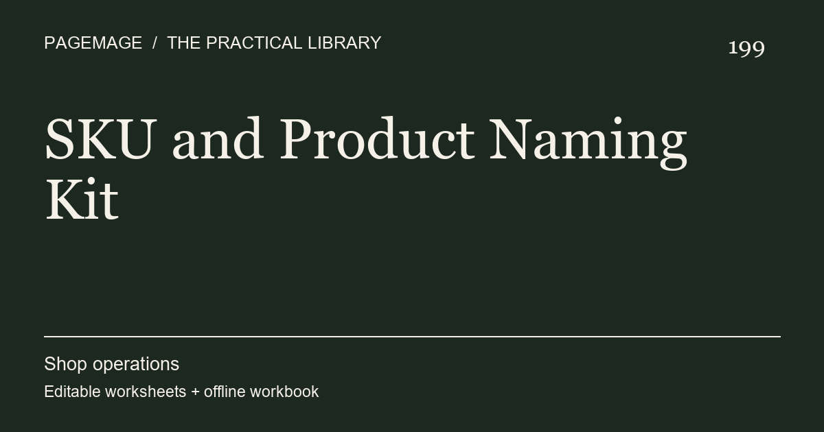 SKU and Product Naming Kit digital product cover