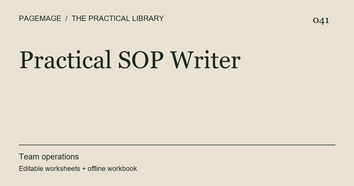 Practical SOP Writer digital product cover