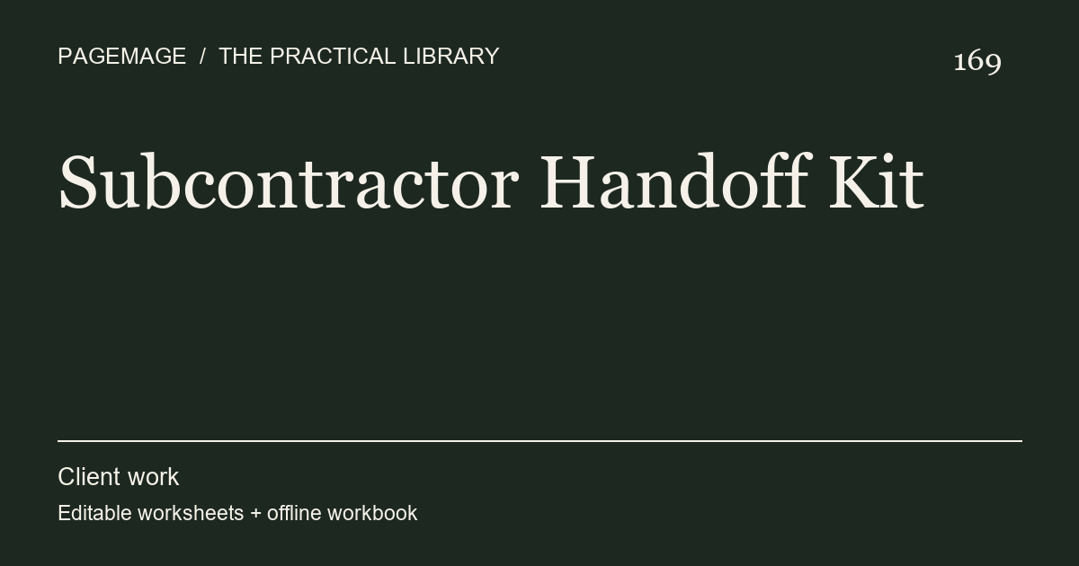 Subcontractor Handoff Kit digital product cover