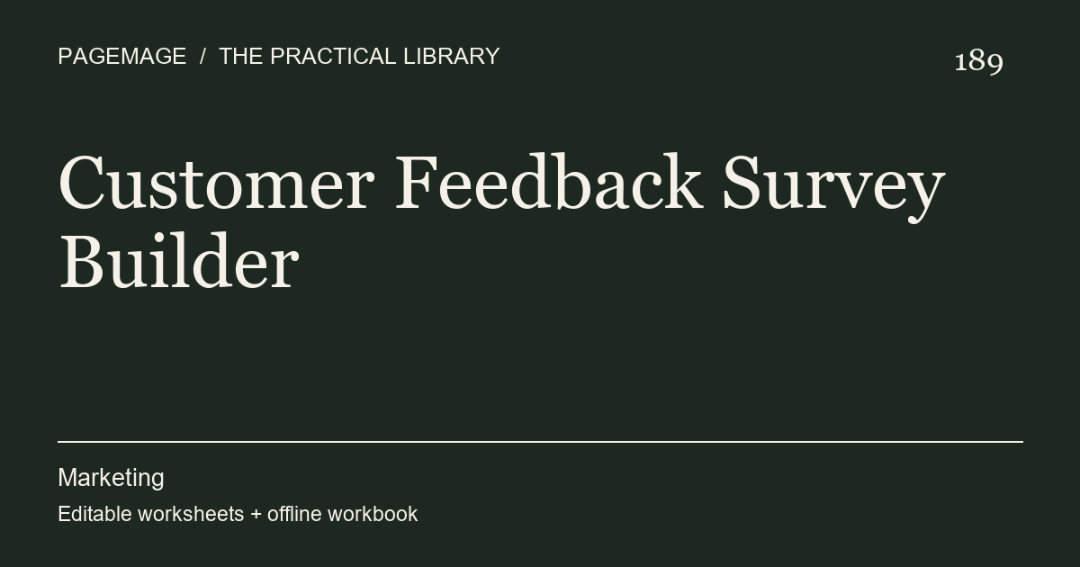 Customer Feedback Survey Builder digital product cover