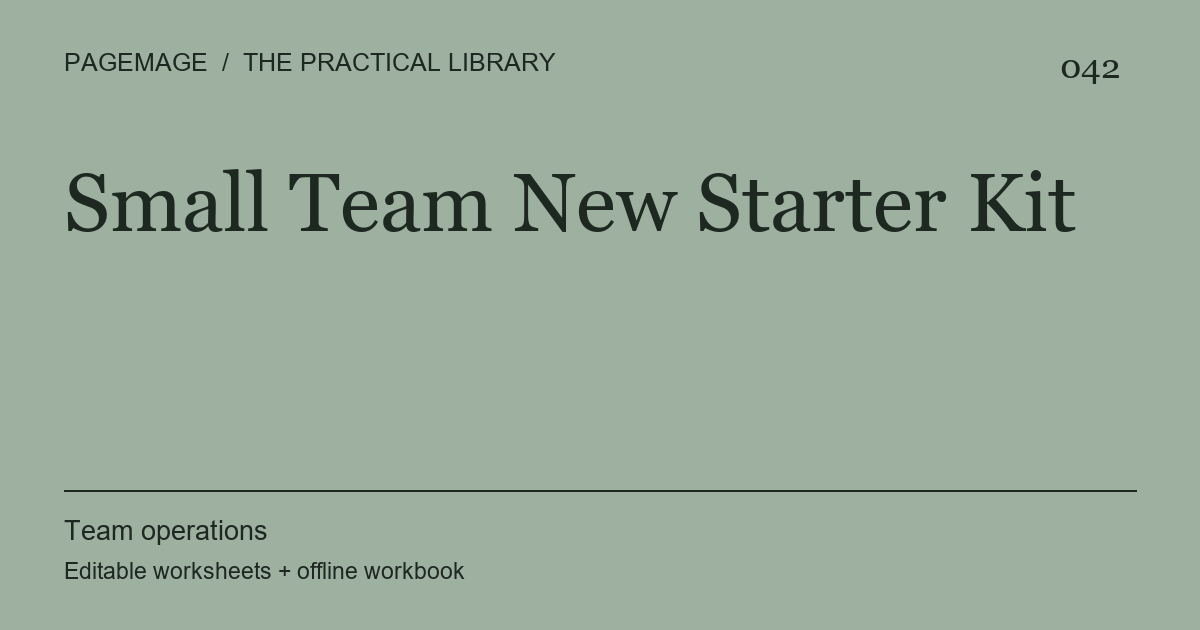 Small Team New Starter Kit digital product cover