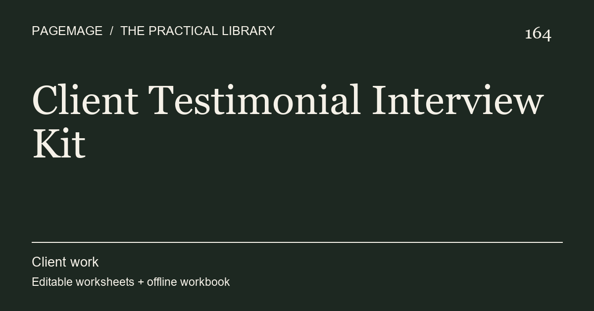 Client Testimonial Interview Kit digital product cover
