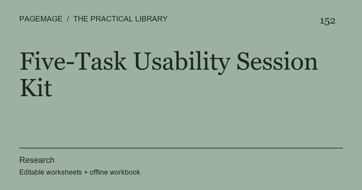 Five-Task Usability Session Kit digital product cover