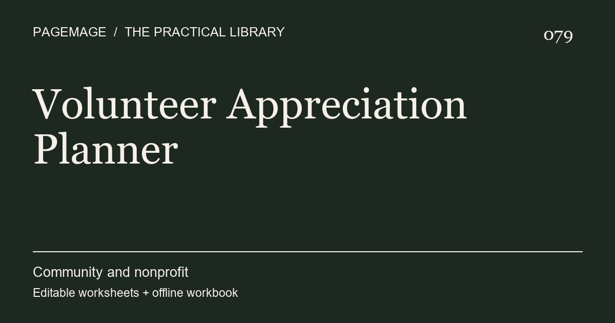 Volunteer Appreciation Planner digital product cover