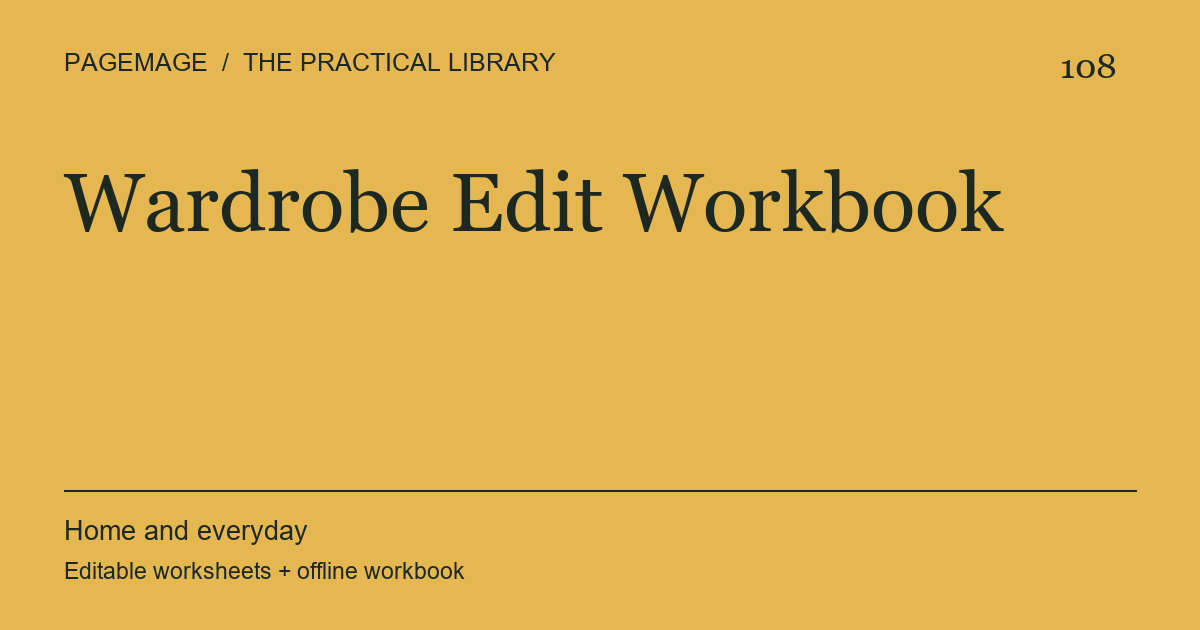 Wardrobe Edit Workbook digital product cover