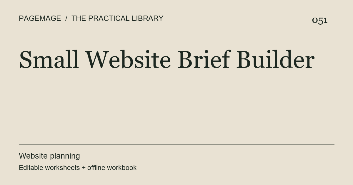 Small Website Brief Builder digital product cover
