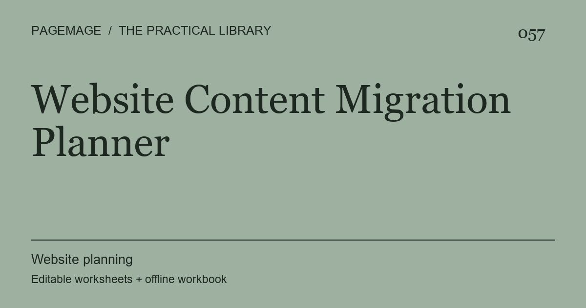 Website Content Migration Planner digital product cover