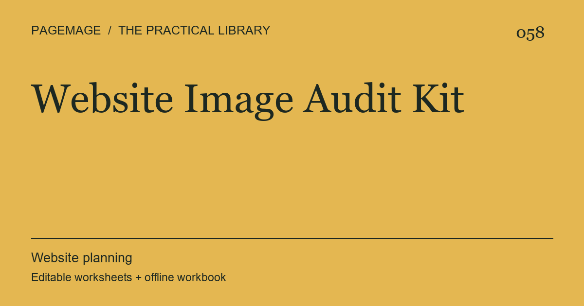 Website Image Audit Kit digital product cover