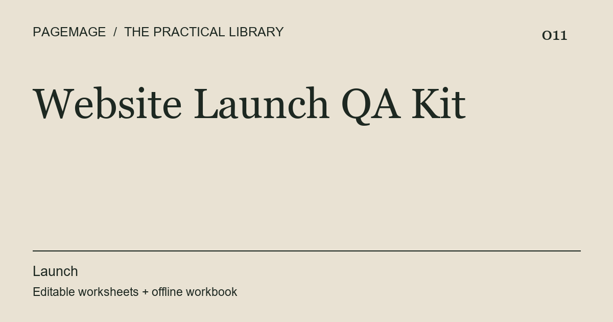 Website Launch QA Kit digital product cover