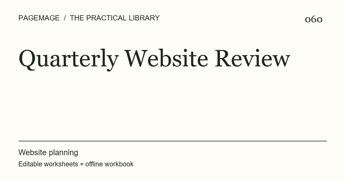 Quarterly Website Review digital product cover