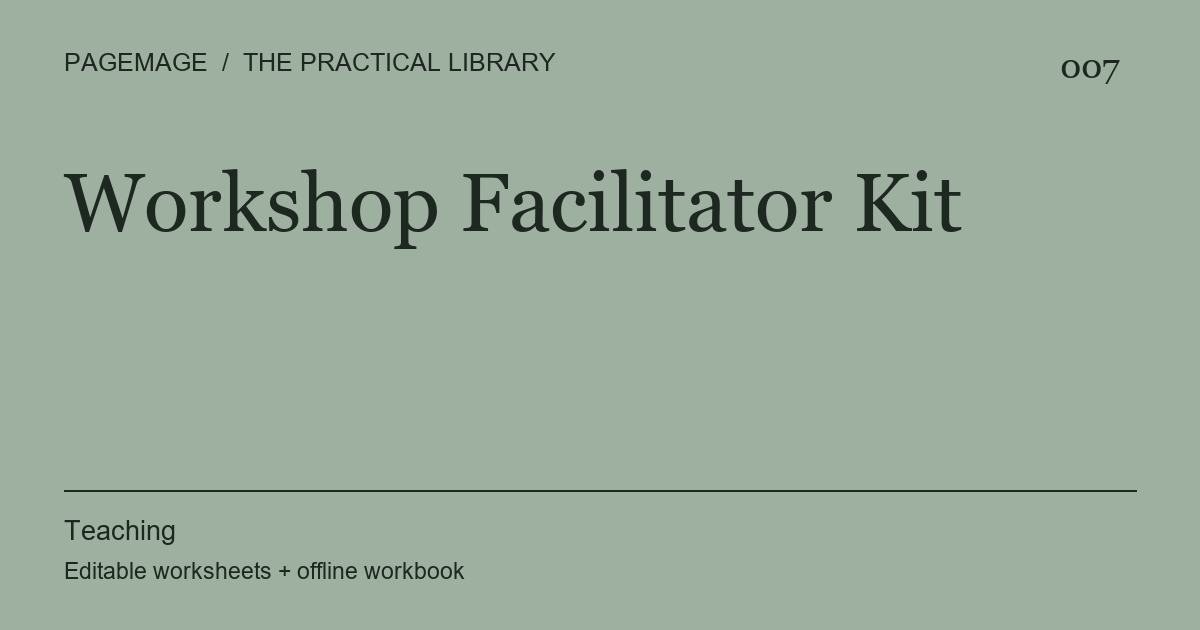 Workshop Facilitator Kit digital product cover