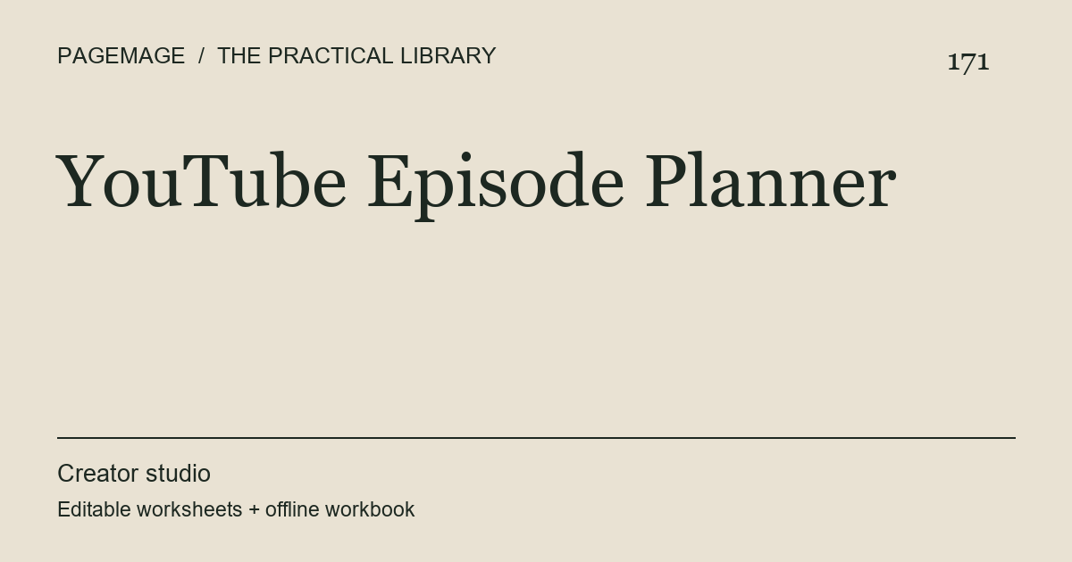 YouTube Episode Planner digital product cover